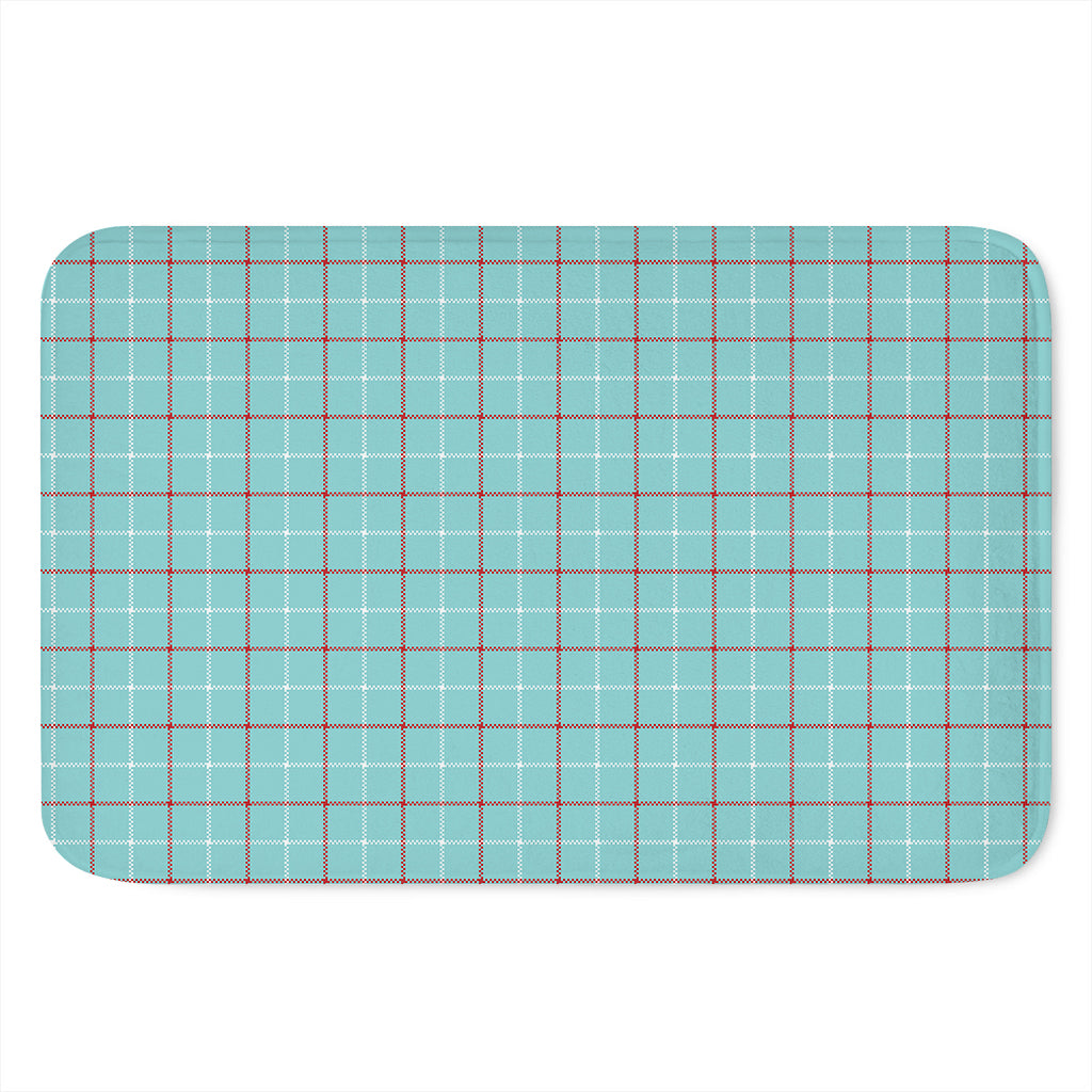 Blue White And Red Tattersall Print Indoor Door Mat
