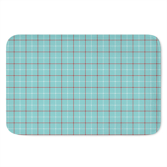 Blue White And Red Tattersall Print Indoor Door Mat