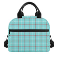 Blue White And Red Tattersall Print Insulated Lunch Bag