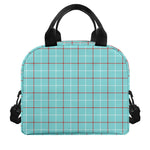 Blue White And Red Tattersall Print Insulated Lunch Bag