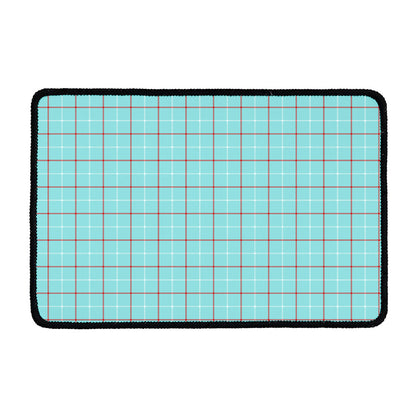 Blue White And Red Tattersall Print Kitchen Mat