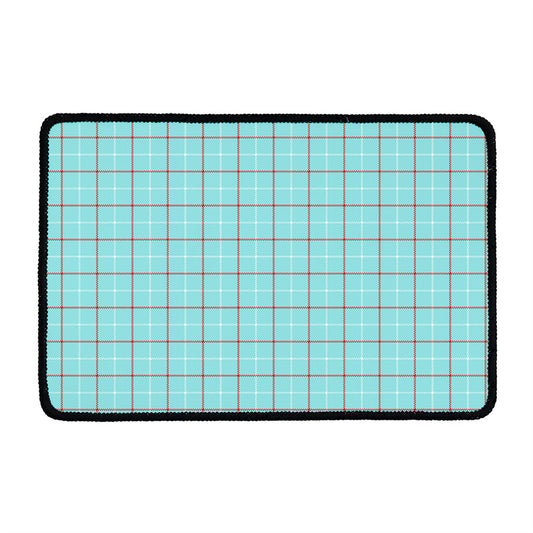Blue White And Red Tattersall Print Kitchen Mat