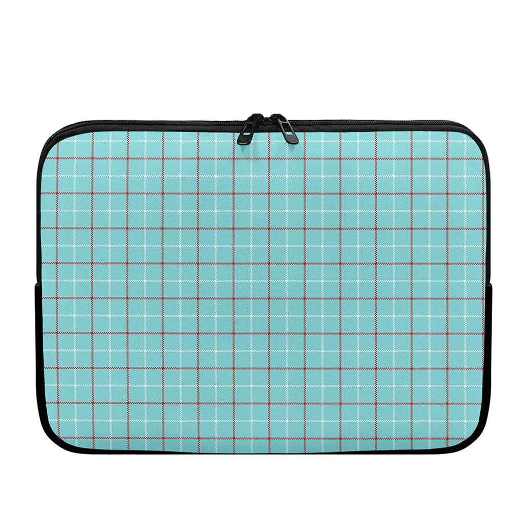 Blue White And Red Tattersall Print Laptop Sleeve