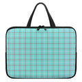 Blue White And Red Tattersall Print Laptop Sleeve With Handle