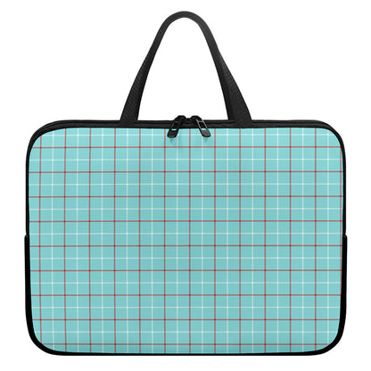 Blue White And Red Tattersall Print Laptop Sleeve With Handle