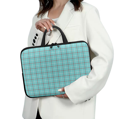 Blue White And Red Tattersall Print Laptop Sleeve With Handle