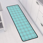 Blue White And Red Tattersall Print Long Kitchen Mat