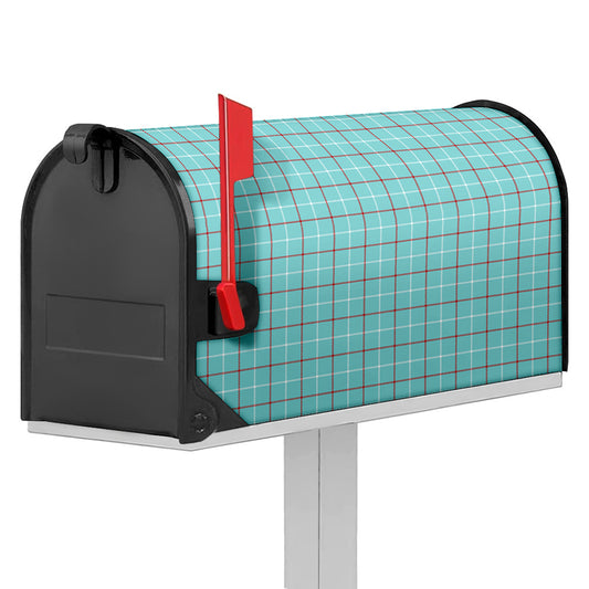 Blue White And Red Tattersall Print Mailbox Cover