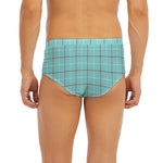 Blue White And Red Tattersall Print Men's Briefs