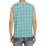 Blue White And Red Tattersall Print Men's Fitness Tank Top