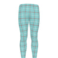 Blue White And Red Tattersall Print Men's Leggings