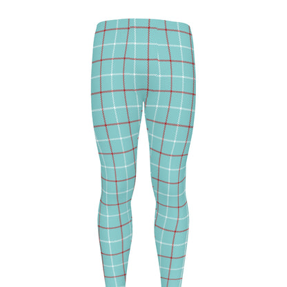 Blue White And Red Tattersall Print Men's leggings