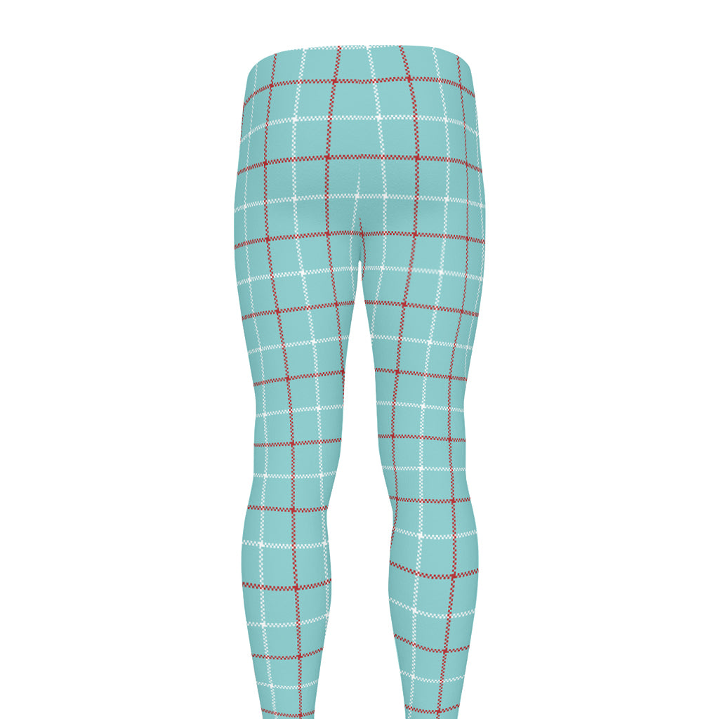 Blue White And Red Tattersall Print Men's leggings