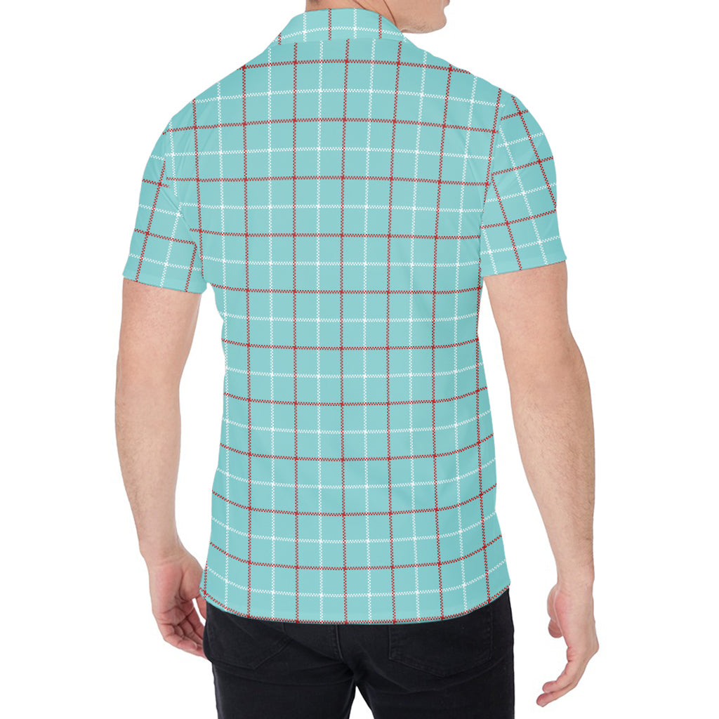 Blue White And Red Tattersall Print Men's Shirt