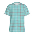 Blue White And Red Tattersall Print Men's Athletic T-Shirt