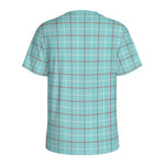Blue White And Red Tattersall Print Men's Sports T-Shirt