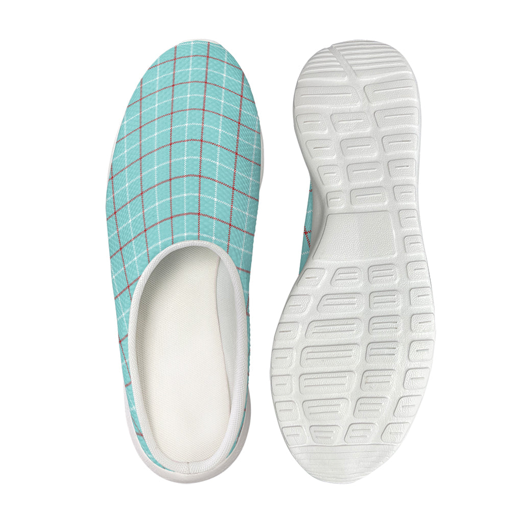 Blue White And Red Tattersall Print Mesh Casual Shoes