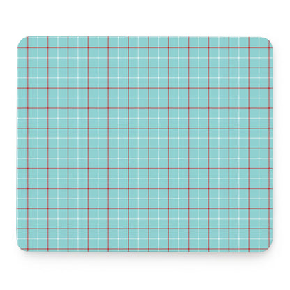 Blue White And Red Tattersall Print Mouse Pad