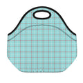 Blue White And Red Tattersall Print Neoprene Lunch Bag