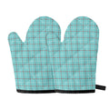 Blue White And Red Tattersall Print Oven Mitts