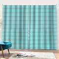 Blue White And Red Tattersall Print Pencil Pleat Curtains