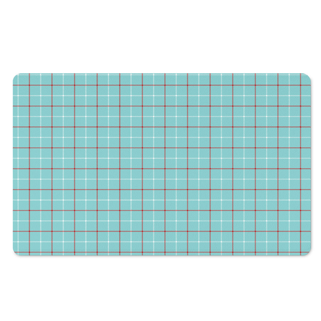 Blue White And Red Tattersall Print Polyester Doormat