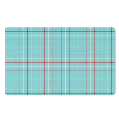 Blue White And Red Tattersall Print Polyester Doormat