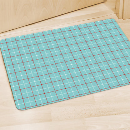 Blue White And Red Tattersall Print Polyester Doormat