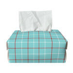 Blue White And Red Tattersall Print Rectangle Tissue Box Cover