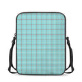 Blue White And Red Tattersall Print Rectangular Crossbody Bag