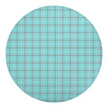 Blue White And Red Tattersall Print Round Blanket