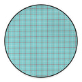 Blue White And Red Tattersall Print Round Floor Mat