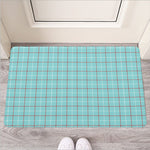 Blue White And Red Tattersall Print Rubber Doormat