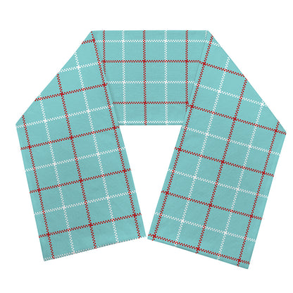 Blue White And Red Tattersall Print Scarf