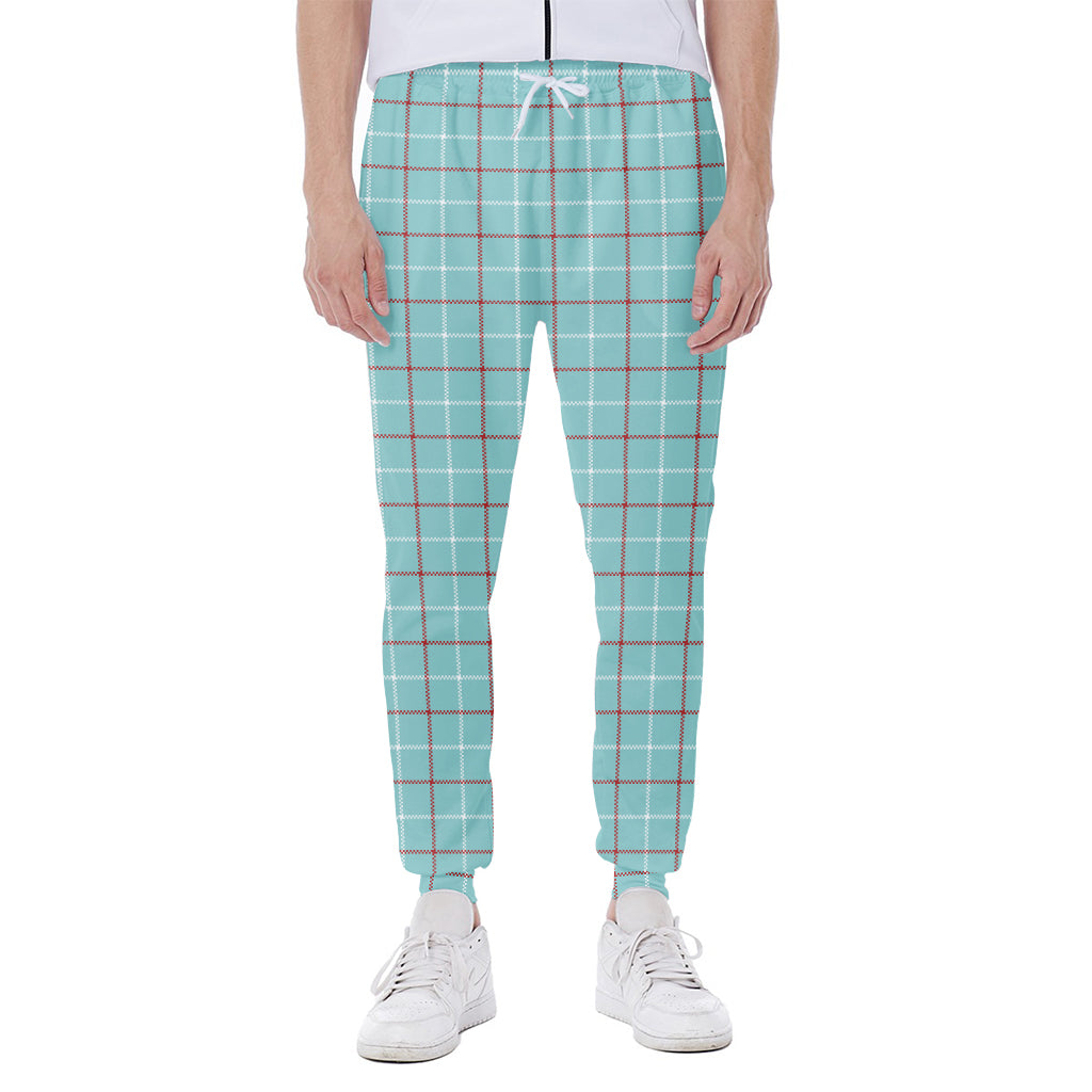 Blue White And Red Tattersall Print Scuba Joggers