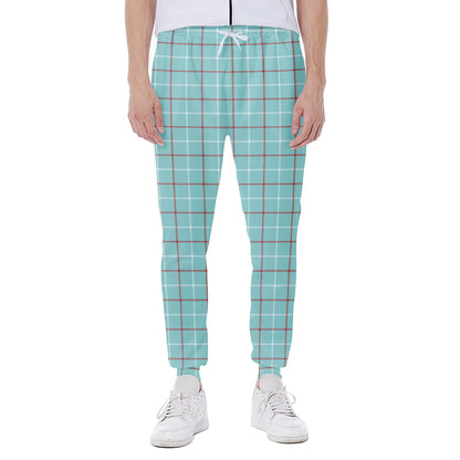 Blue White And Red Tattersall Print Scuba Joggers