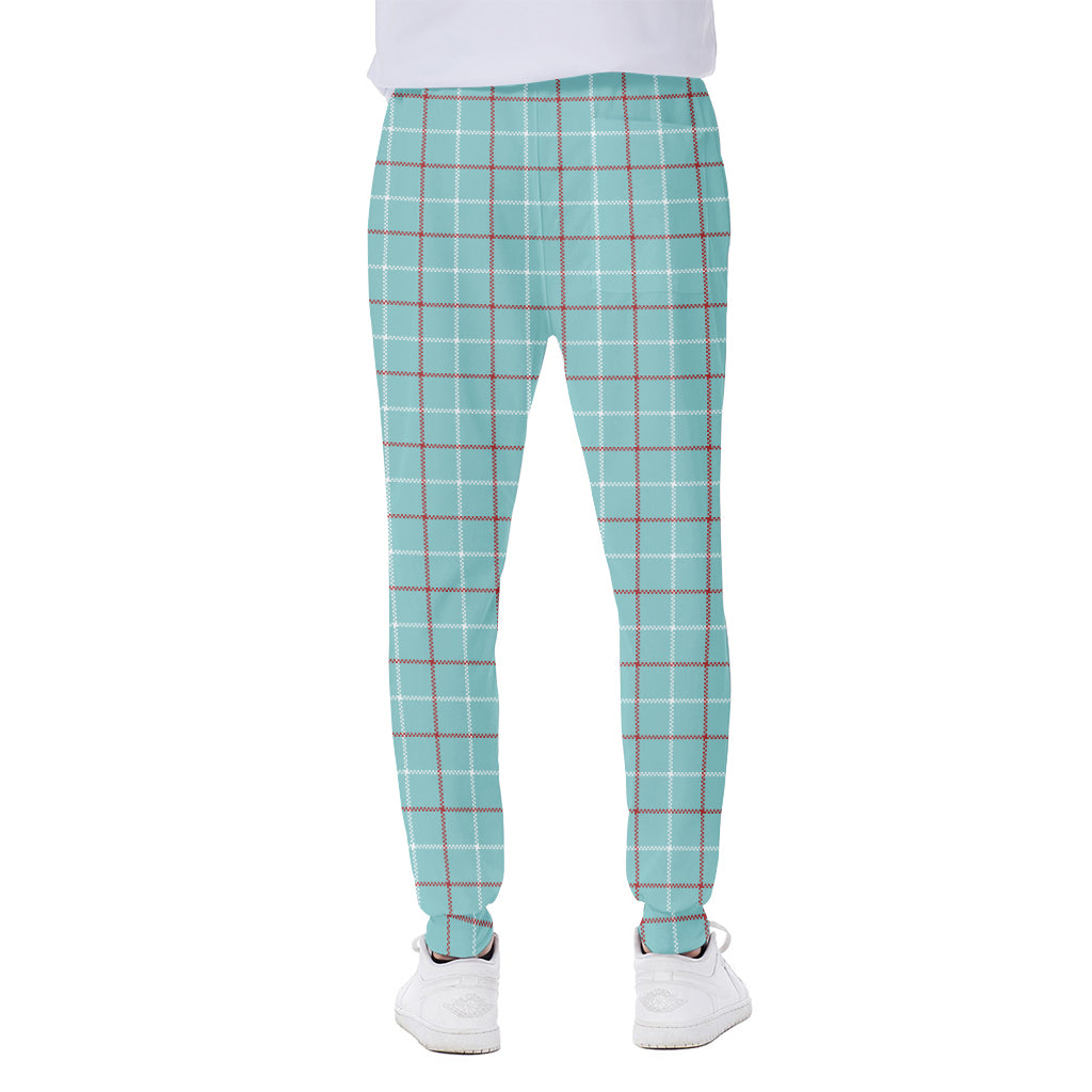 Blue White And Red Tattersall Print Scuba Joggers