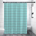 Blue White And Red Tattersall Print Shower Curtain