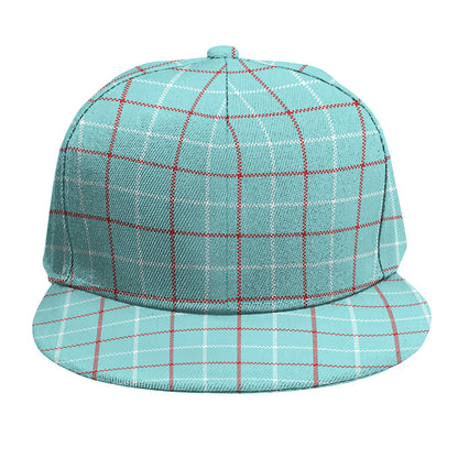 Blue White And Red Tattersall Print Snapback Cap