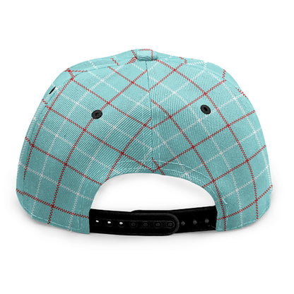 Blue White And Red Tattersall Print Snapback Cap