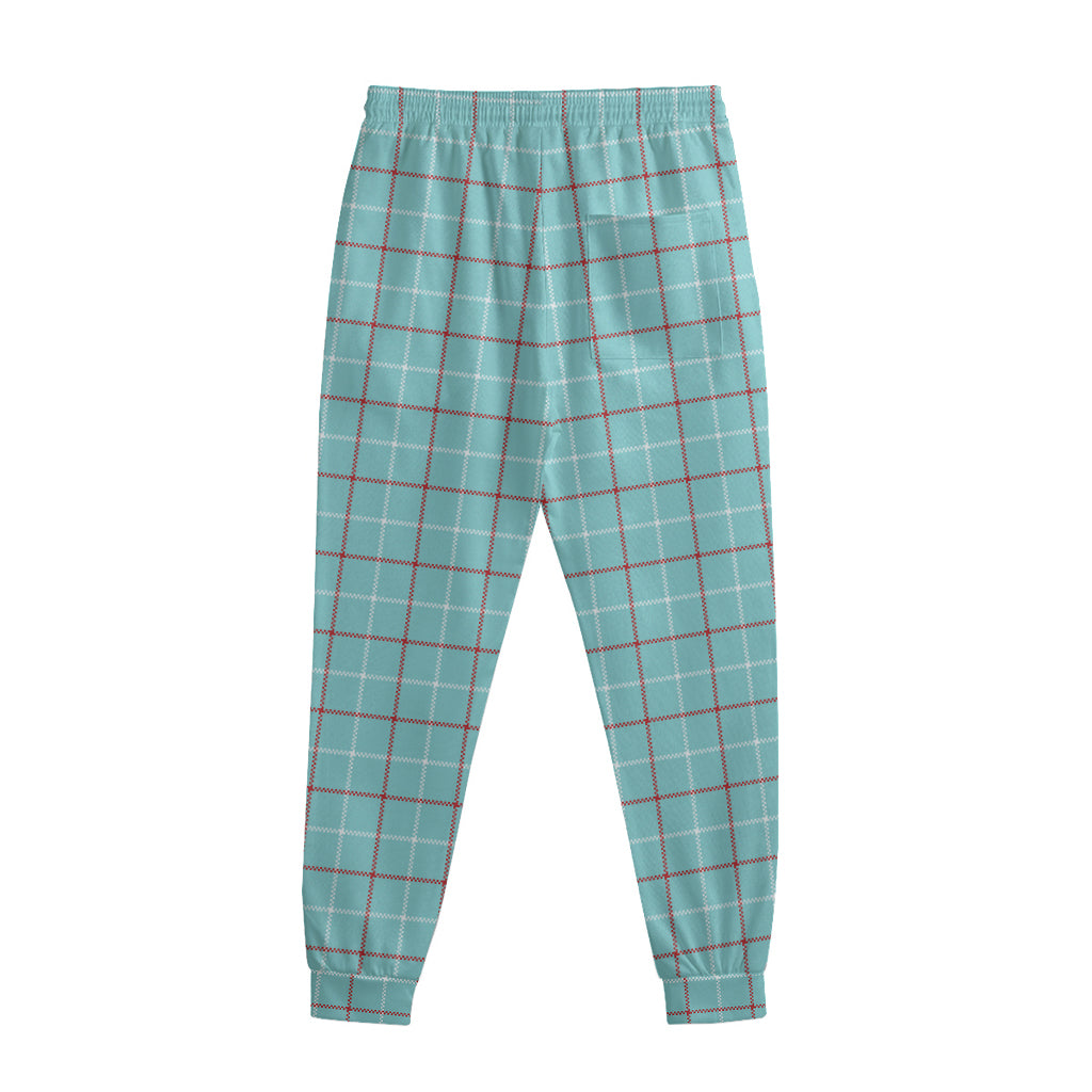 Blue White And Red Tattersall Print Sweatpants