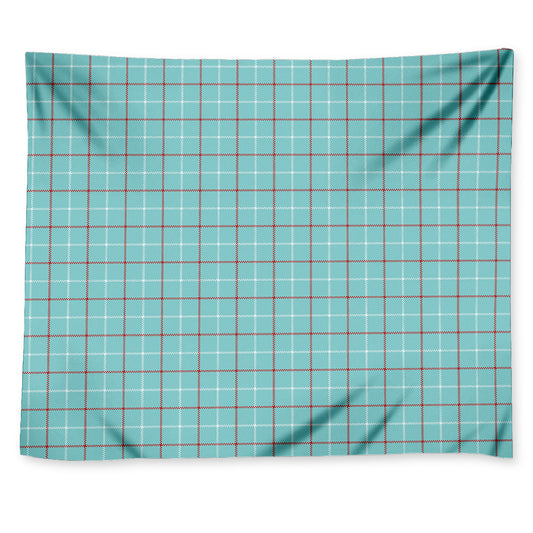 Blue White And Red Tattersall Print Tapestry