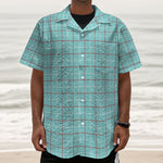 Blue White And Red Tattersall Print Textured Short Sleeve Shirt