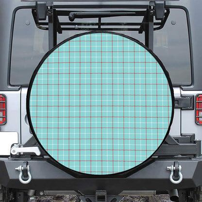 Blue White And Red Tattersall Print Tire Cover