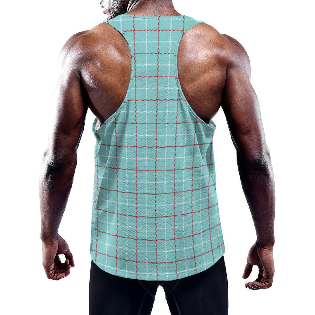 Blue White And Red Tattersall Print Training Tank Top
