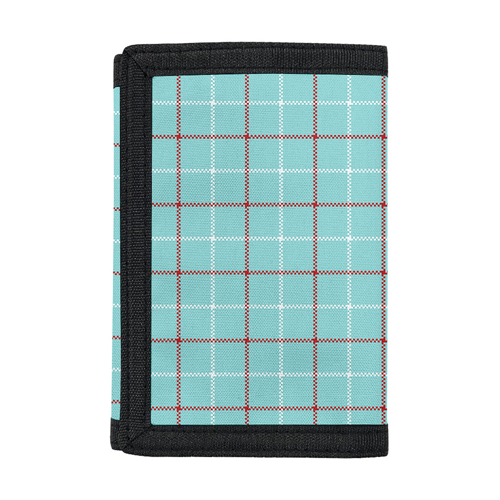 Blue White And Red Tattersall Print Trifold Wallet
