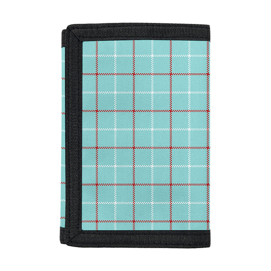 Blue White And Red Tattersall Print Trifold Wallet