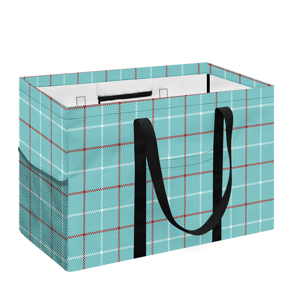 Blue White And Red Tattersall Print Utility Tote Bag
