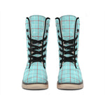 Blue White And Red Tattersall Print Winter Boots