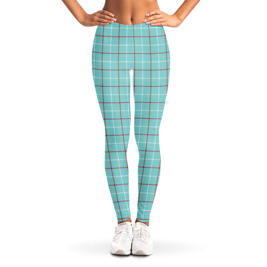Blue White And Red Tattersall Print Women's Leggings
